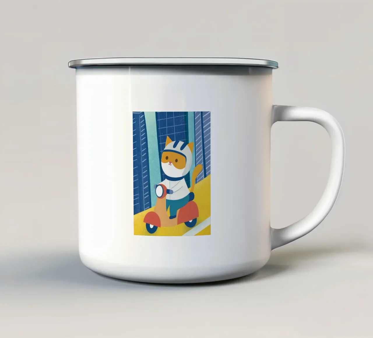 I gatti vanno in moto tazza in smalto da LOYAL SHOP