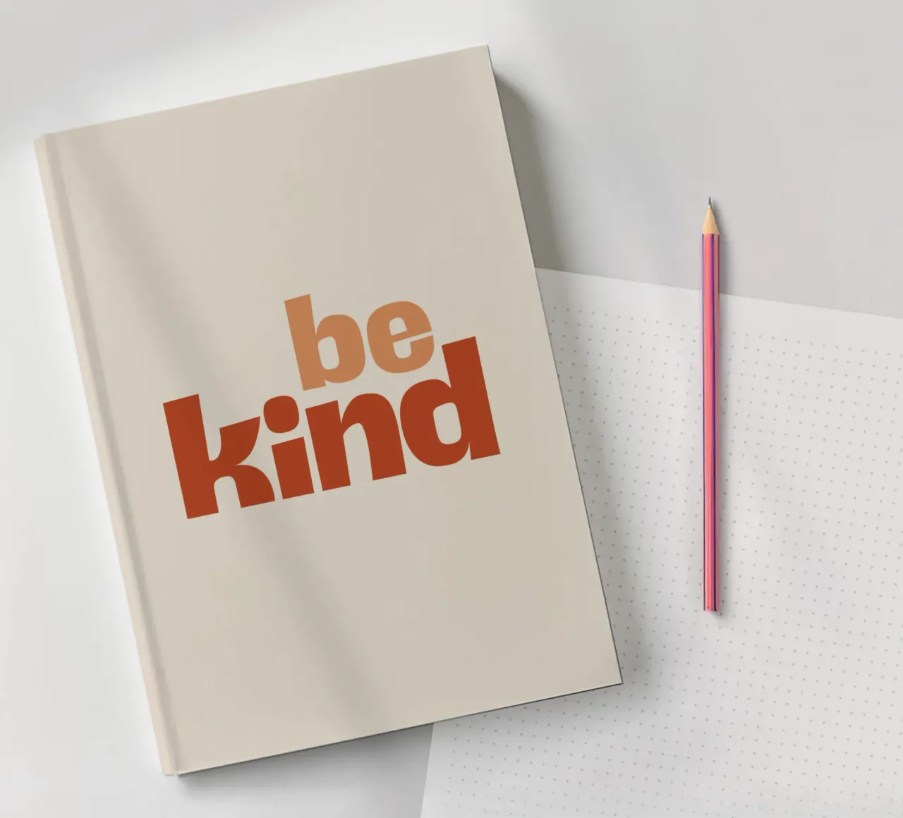 Be Kind - Boho Typography Art notebook by Imaginative