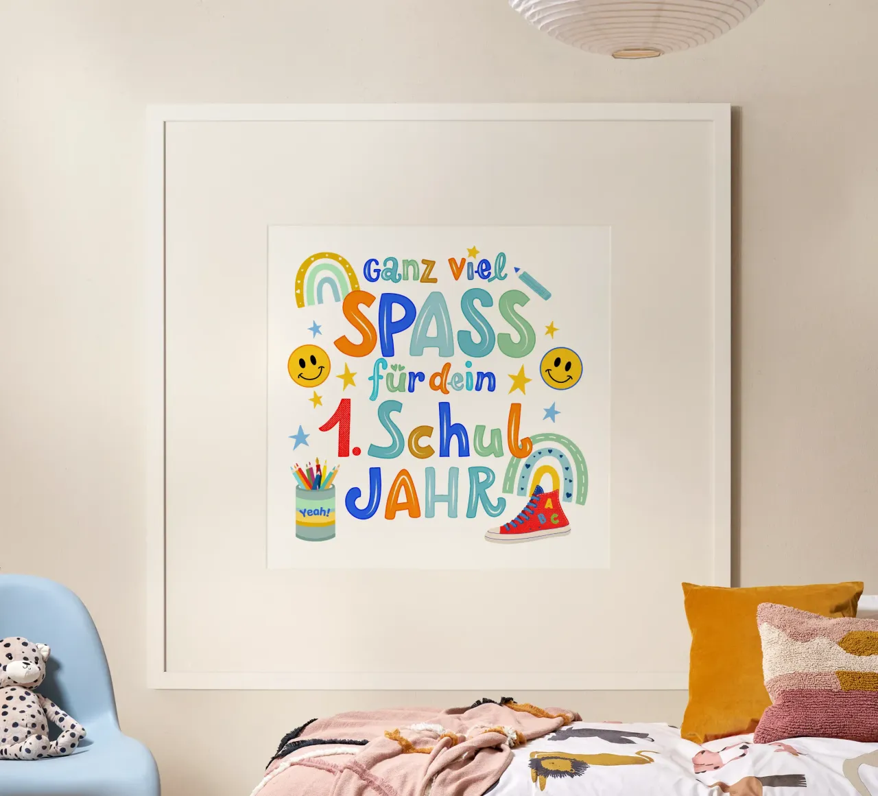 I bambini di prima elementare. Il primo anno scolastico. poster con telaio in plastica da CalliLetters