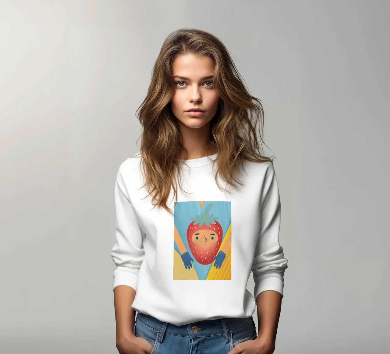fragole con espressioni divertenti felpa da LOYAL SHOP