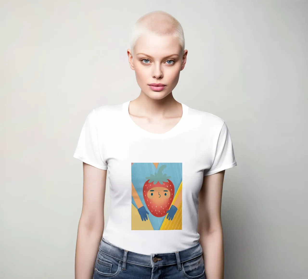 fragole con espressioni divertenti t-shirt da donna da LOYAL SHOP