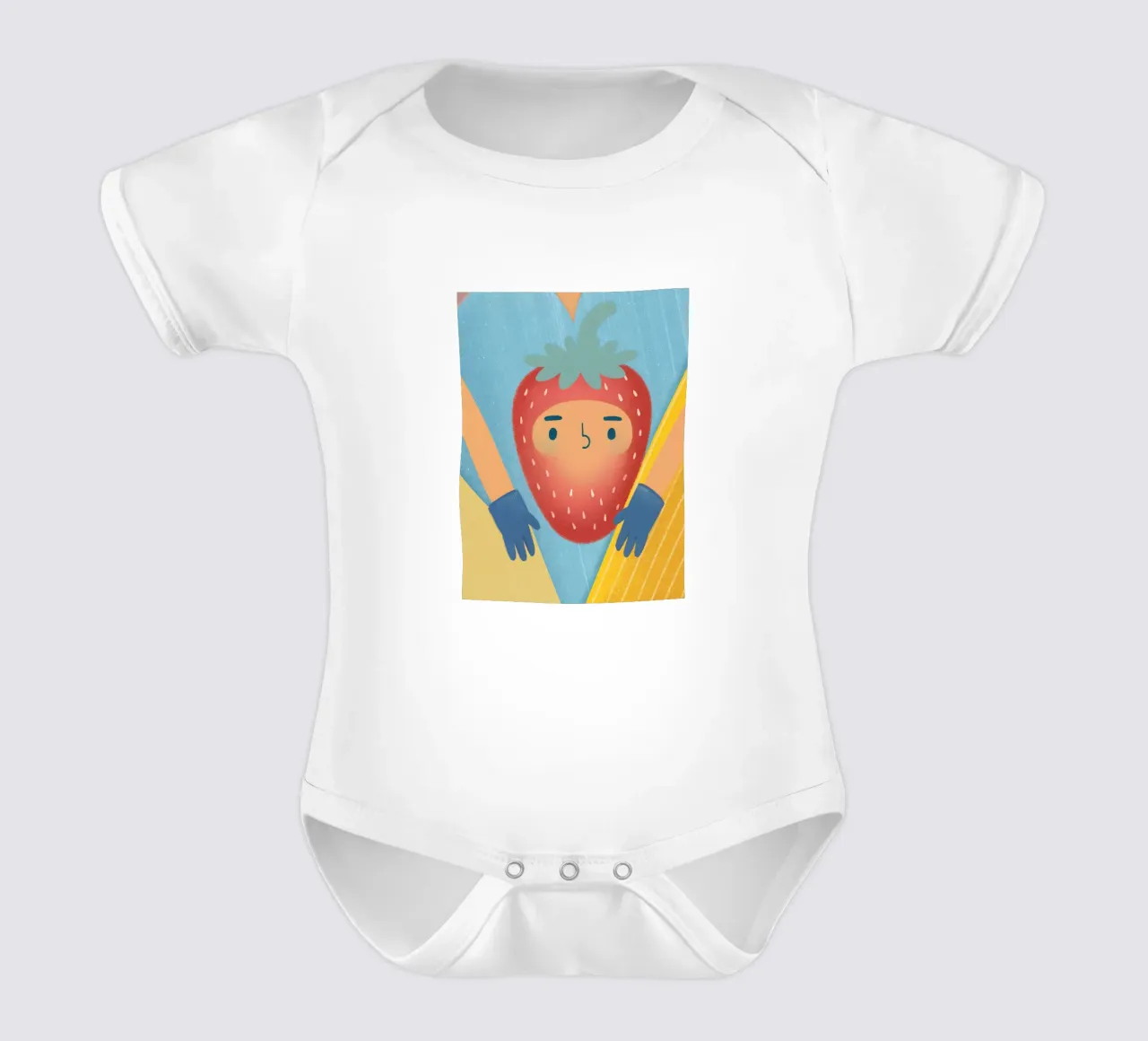 fragole con espressioni divertenti body neonato maniche corte da LOYAL SHOP