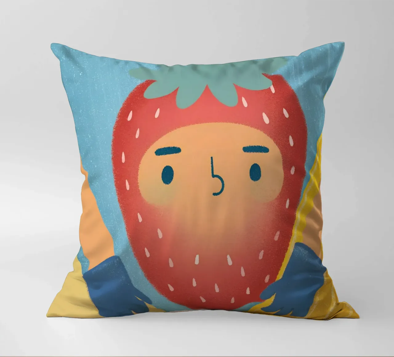 fragole con espressioni divertenti cuscino da LOYAL SHOP