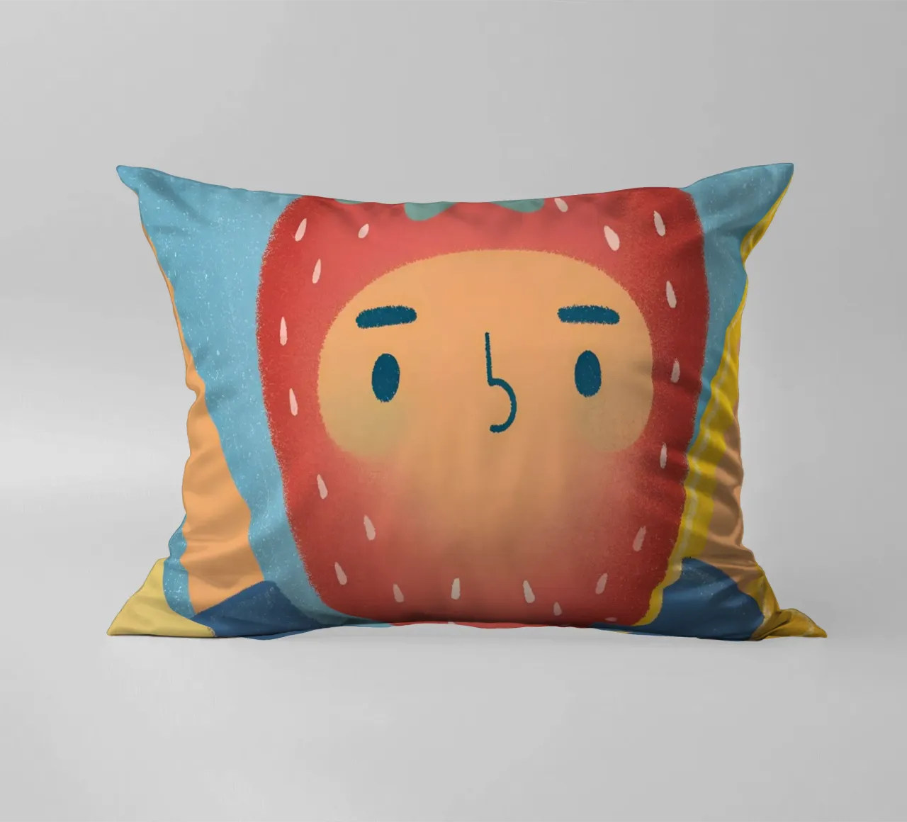 fragole con espressioni divertenti cuscino da LOYAL SHOP