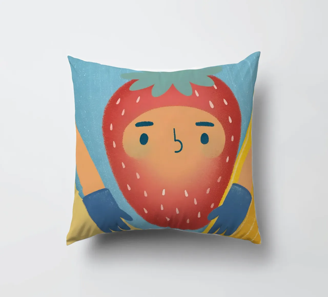fragole con espressioni divertenti cuscino da LOYAL SHOP