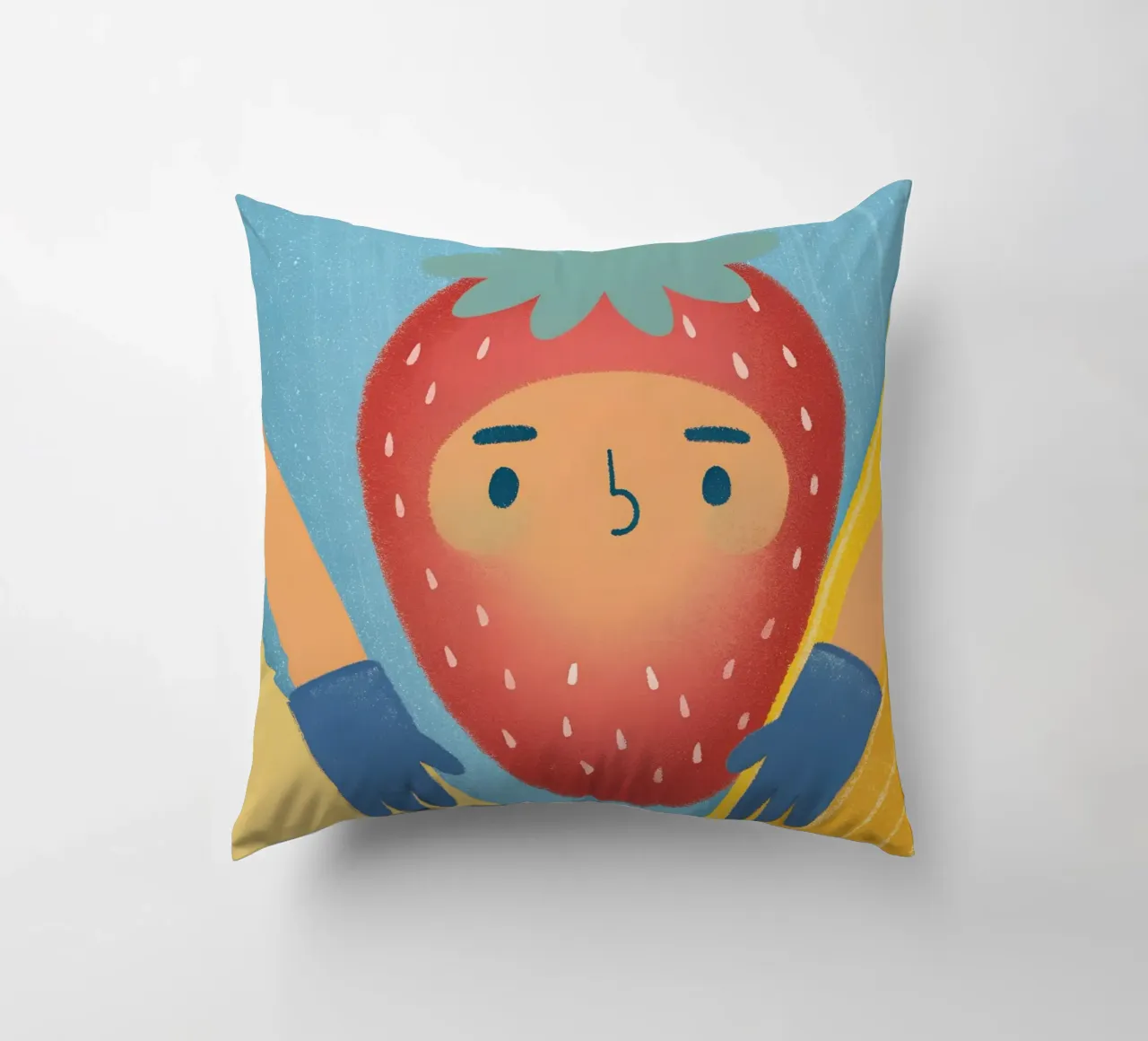 fragole con espressioni divertenti cuscino da LOYAL SHOP