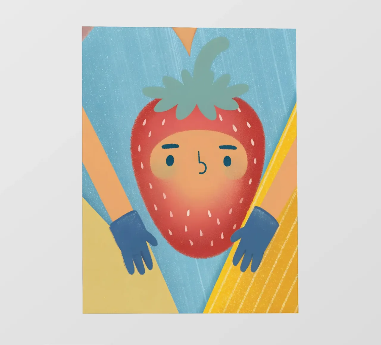 fragole con espressioni divertenti telo in pvc da LOYAL SHOP
