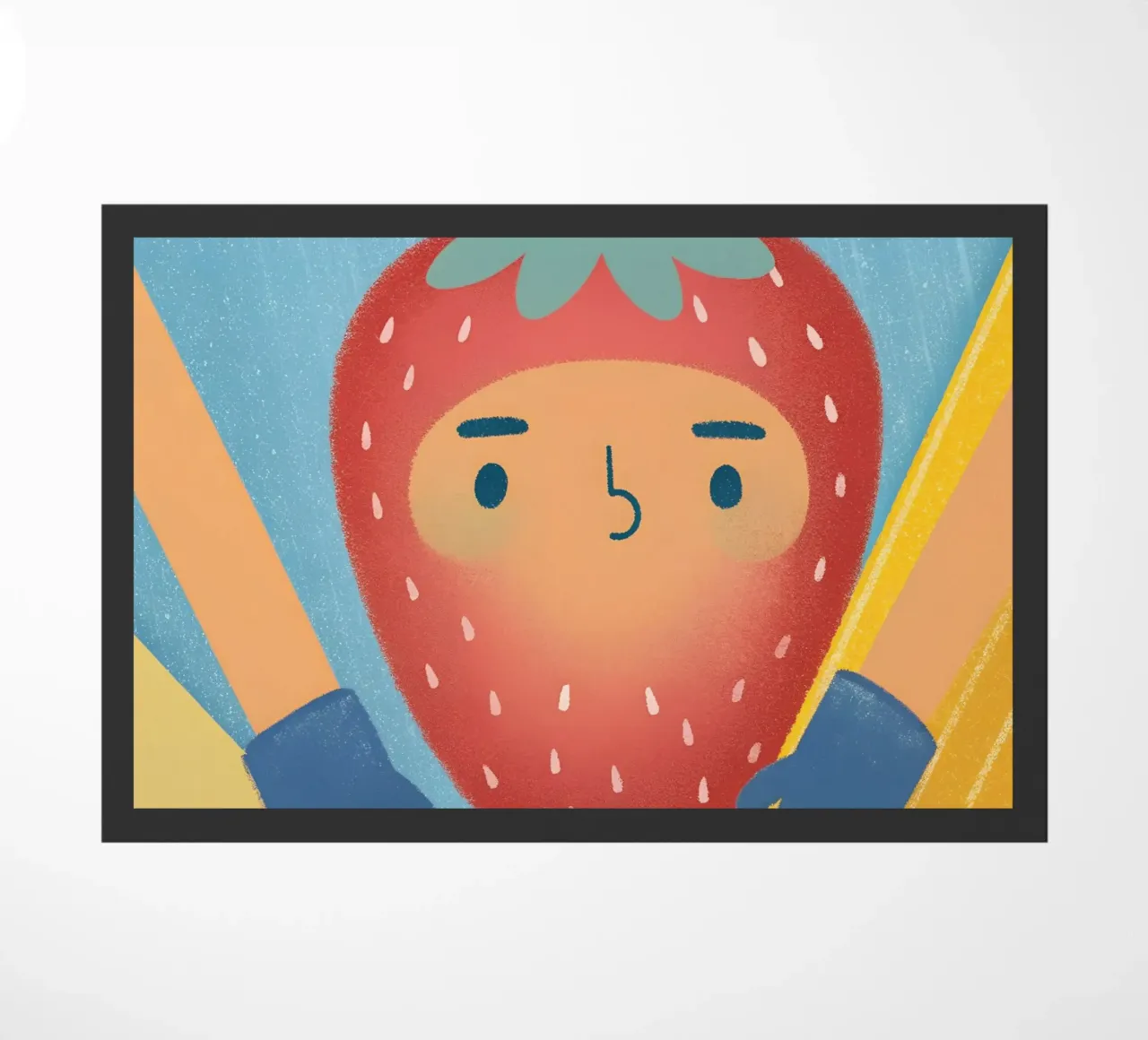 strawberries with funny expressions doormat by LOYAL SHOP