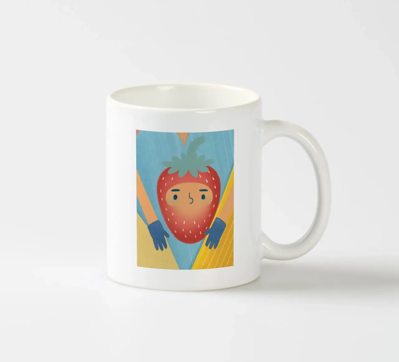fragole con espressioni divertenti tazza in ceramica da LOYAL SHOP