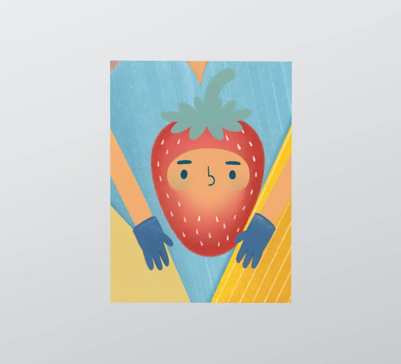 fragole con espressioni divertenti adesivo da LOYAL SHOP