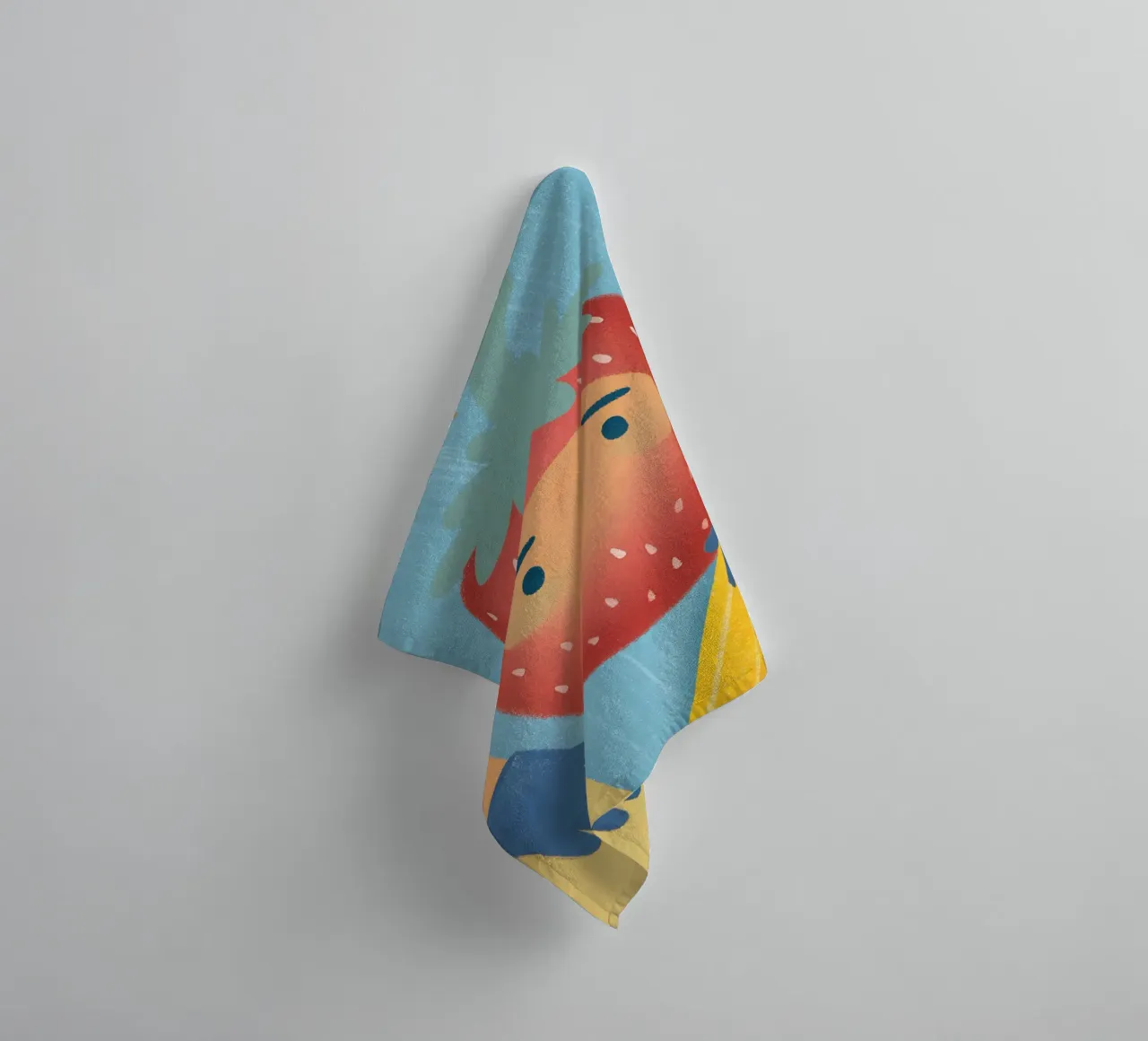 strawberries with funny expressions towel by LOYAL SHOP