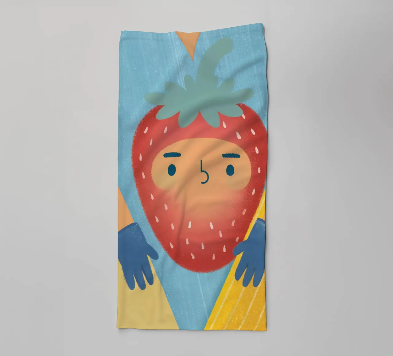 strawberries with funny expressions towel by LOYAL SHOP