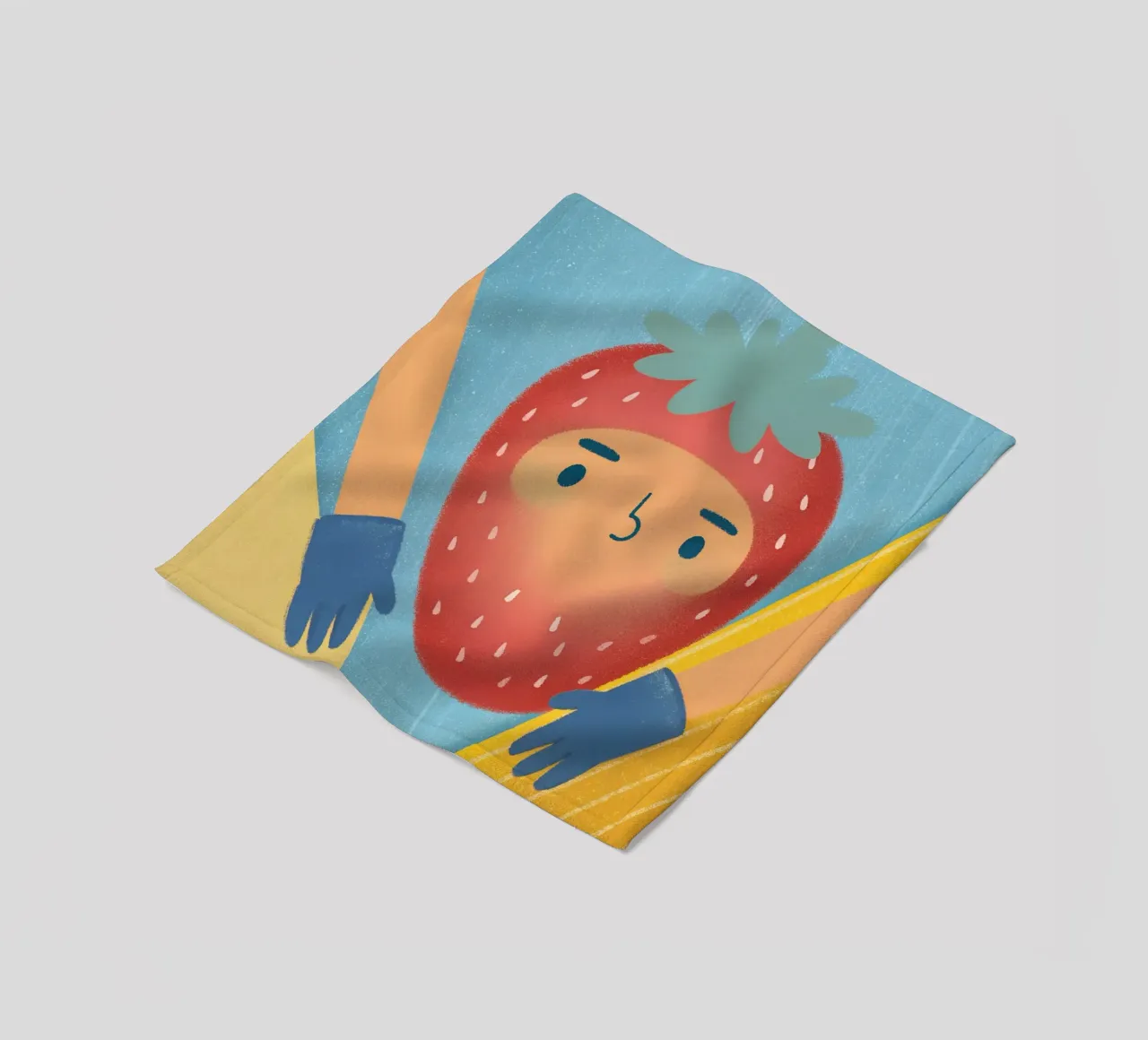 fragole con espressioni divertenti coperta in pile da LOYAL SHOP