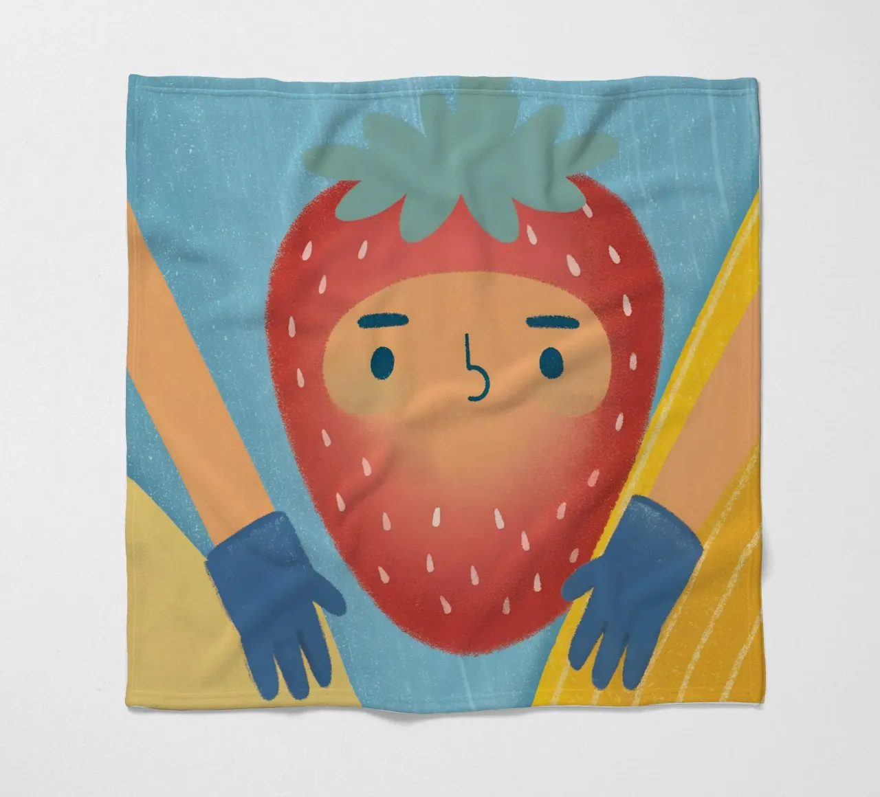 fragole con espressioni divertenti coperta in pile da LOYAL SHOP