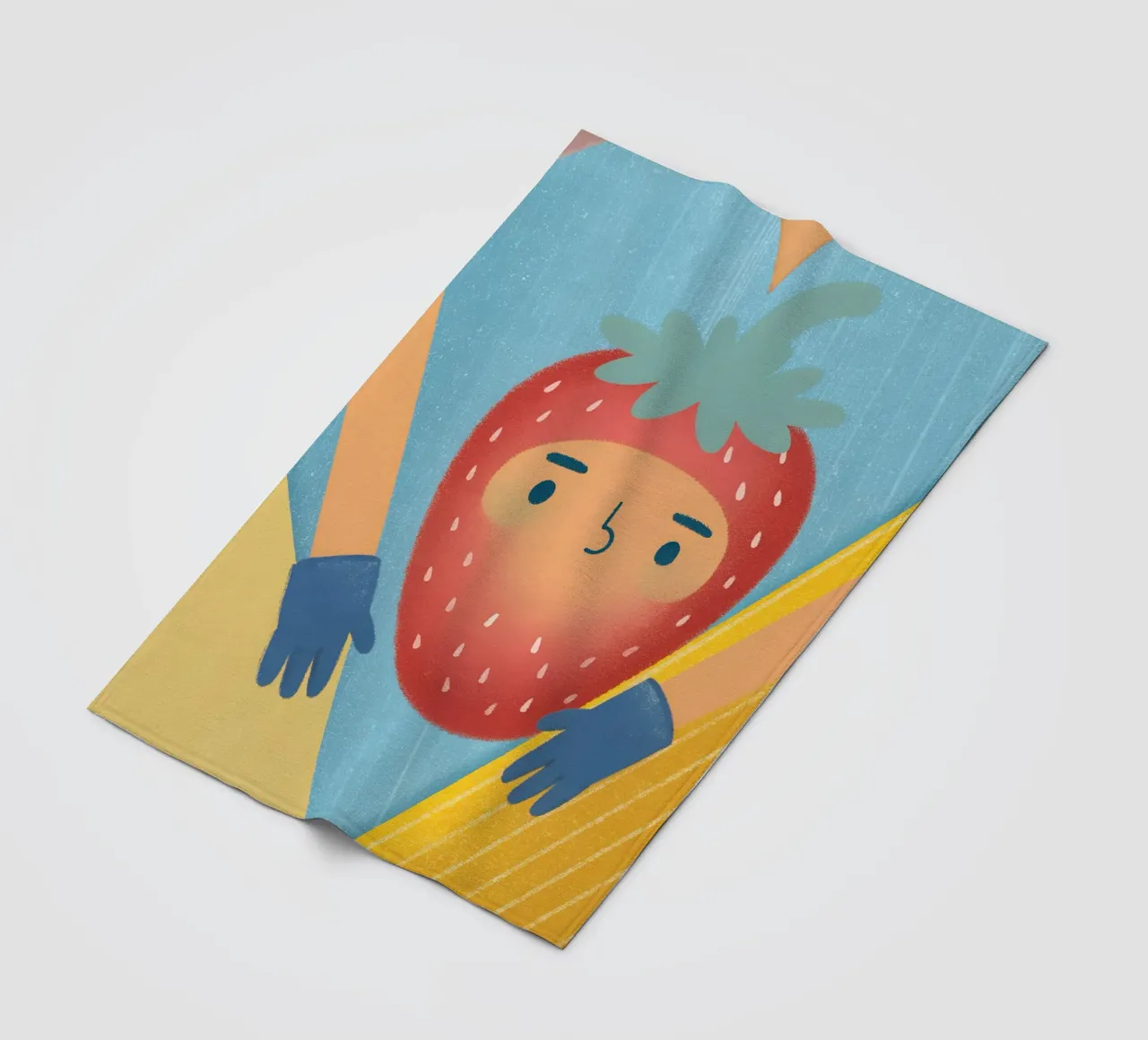 fragole con espressioni divertenti coperta in pile da LOYAL SHOP