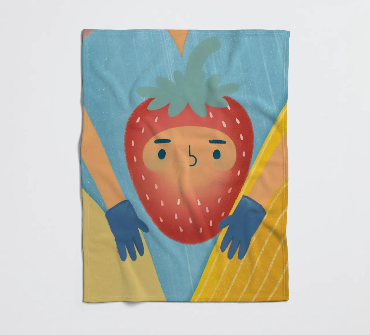 fragole con espressioni divertenti coperta in pile da LOYAL SHOP