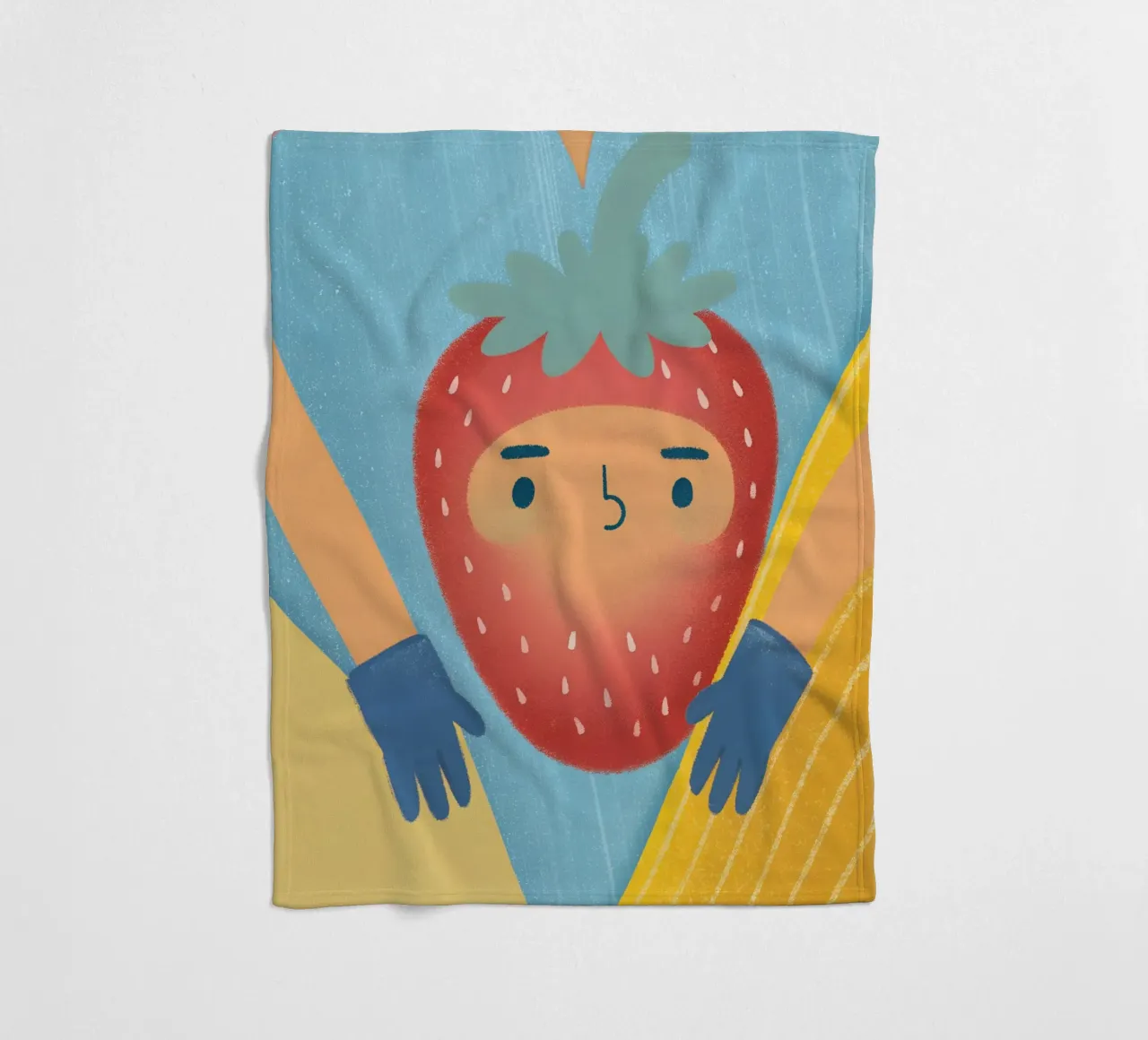 fragole con espressioni divertenti coperta in pile da LOYAL SHOP