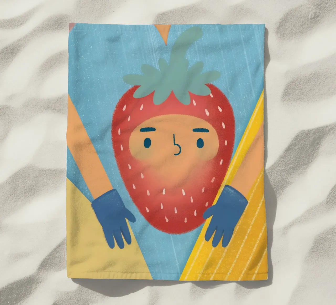 fragole con espressioni divertenti telo mare da LOYAL SHOP