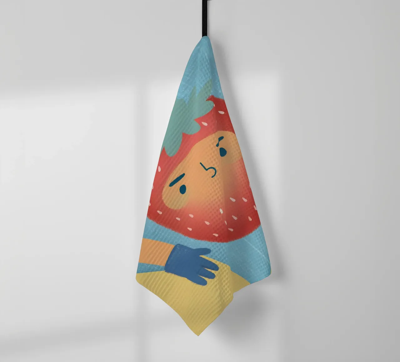 strawberries with funny expressions tea towel by LOYAL SHOP
