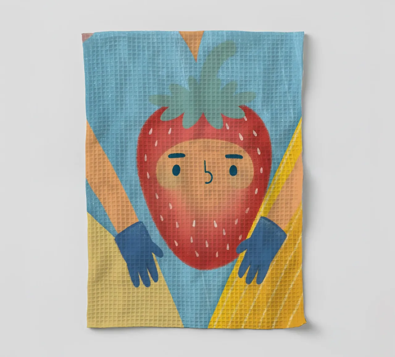 strawberries with funny expressions tea towel by LOYAL SHOP