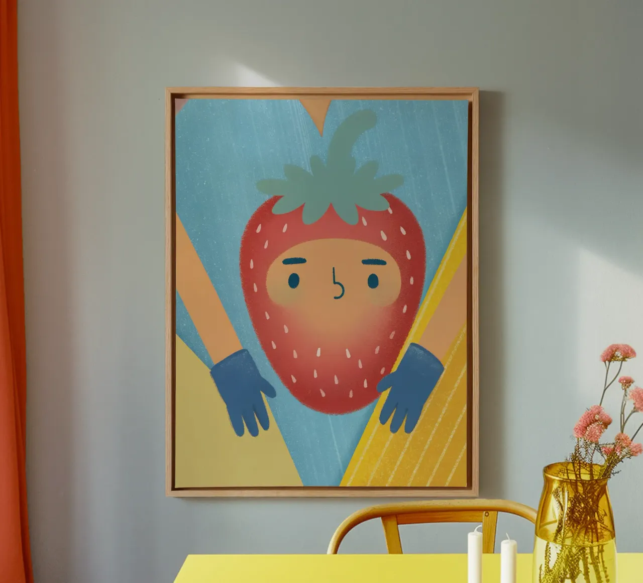 strawberries with funny expressions canvas by LOYAL SHOP