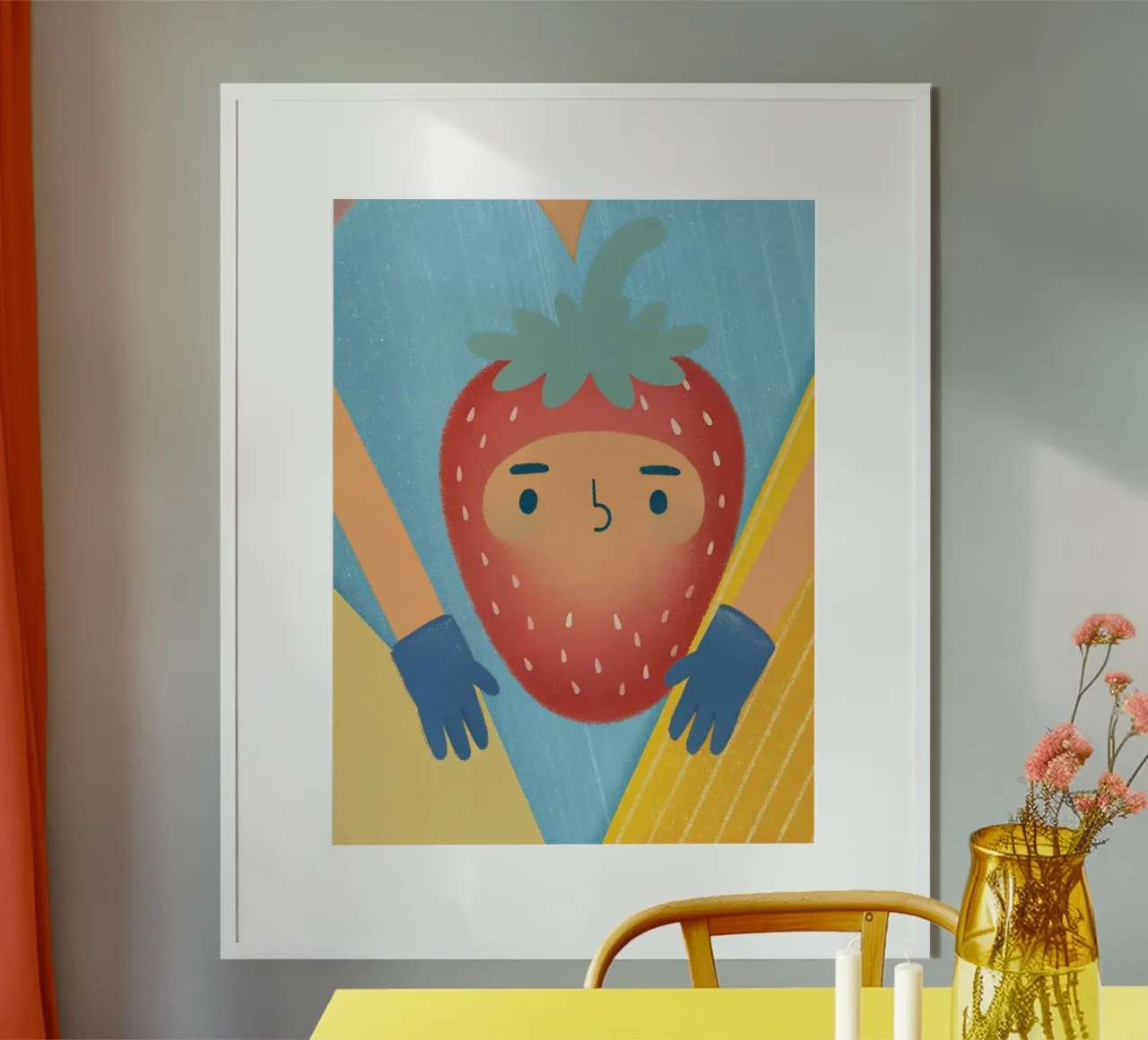fragole con espressioni divertenti carta hahnemühle da LOYAL SHOP