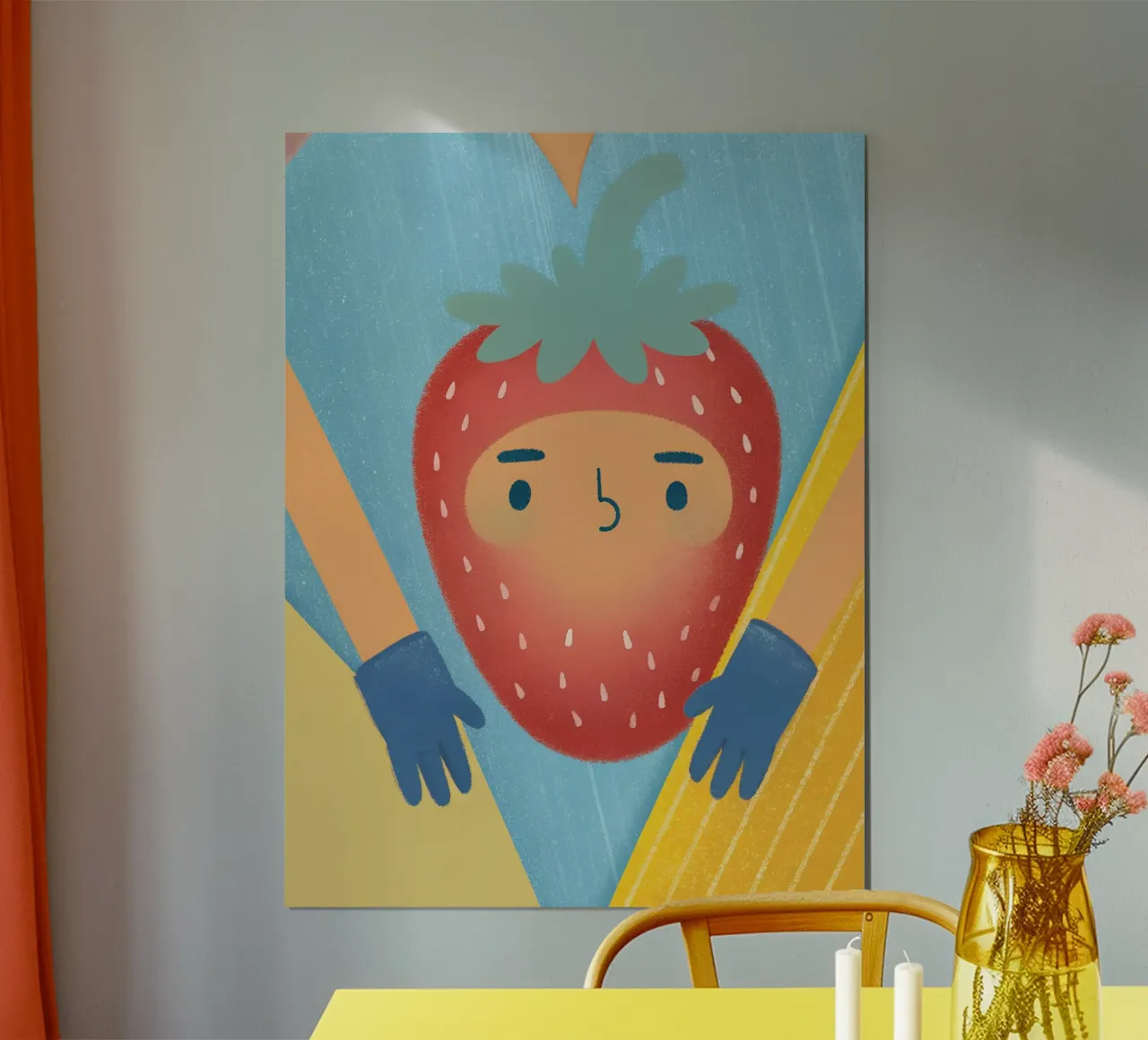 fragole con espressioni divertenti carta hahnemühle da LOYAL SHOP