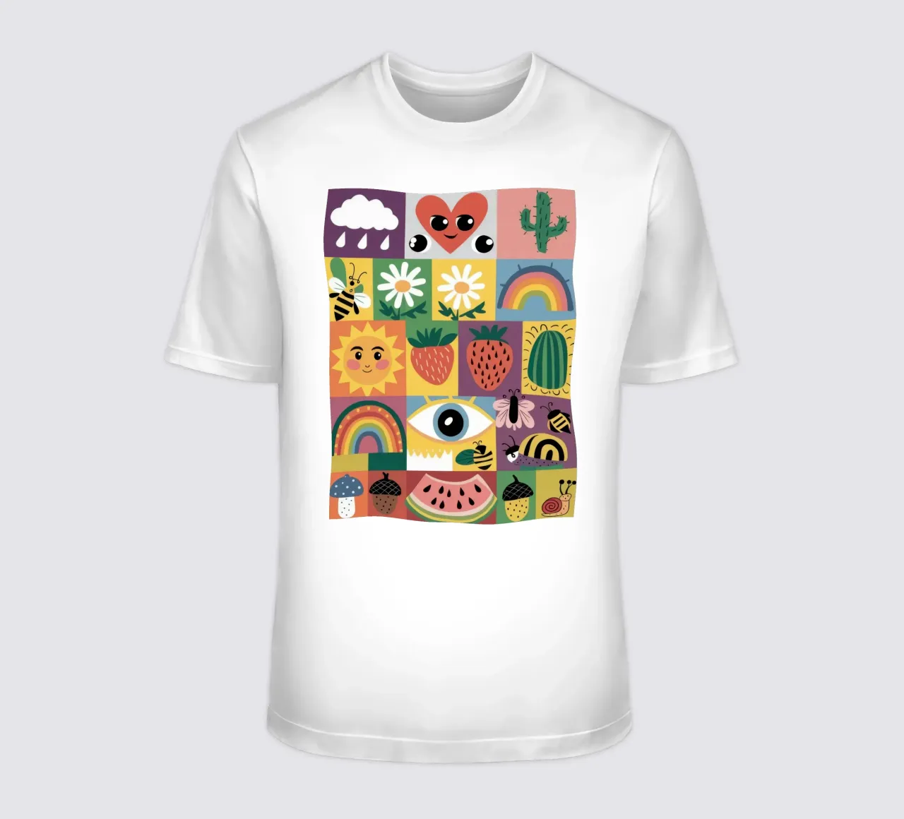 Medley di icone giocose t-shirt da Sun Riser