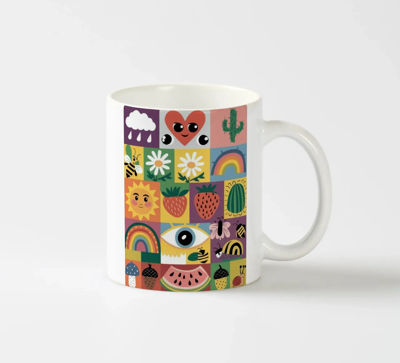 Medley di icone giocose tazza in ceramica da Sun Riser