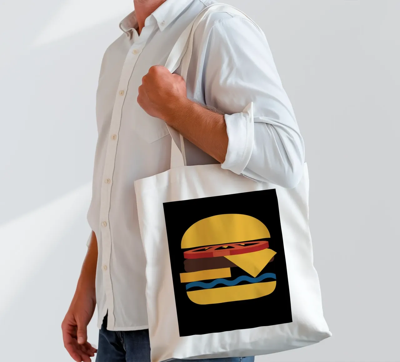 Abstract Cheeseburger borsa in juta da LisaArtes