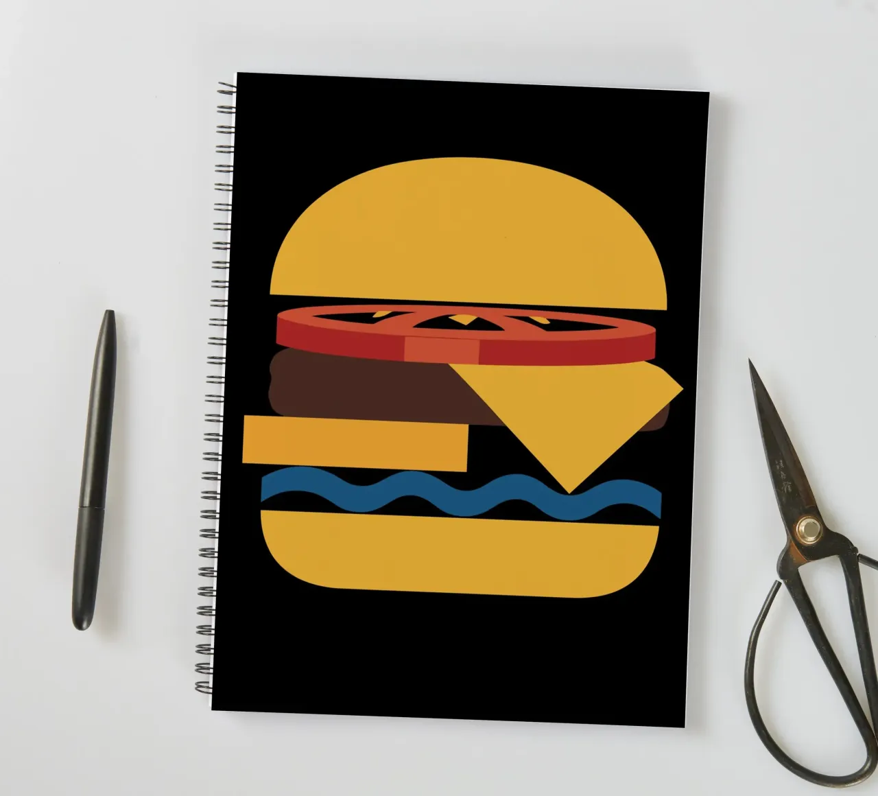 Abstract Cheeseburger spiral notebook by LisaArtes