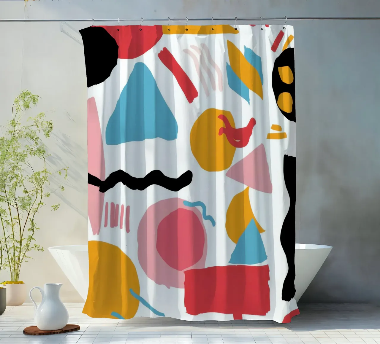 Caos in stile Memphis tenda da doccia da Sun Riser