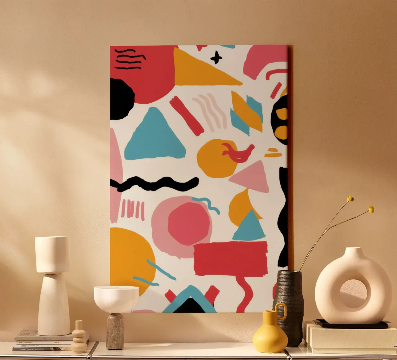 Memphis Style Chaos canvas by Sun Riser