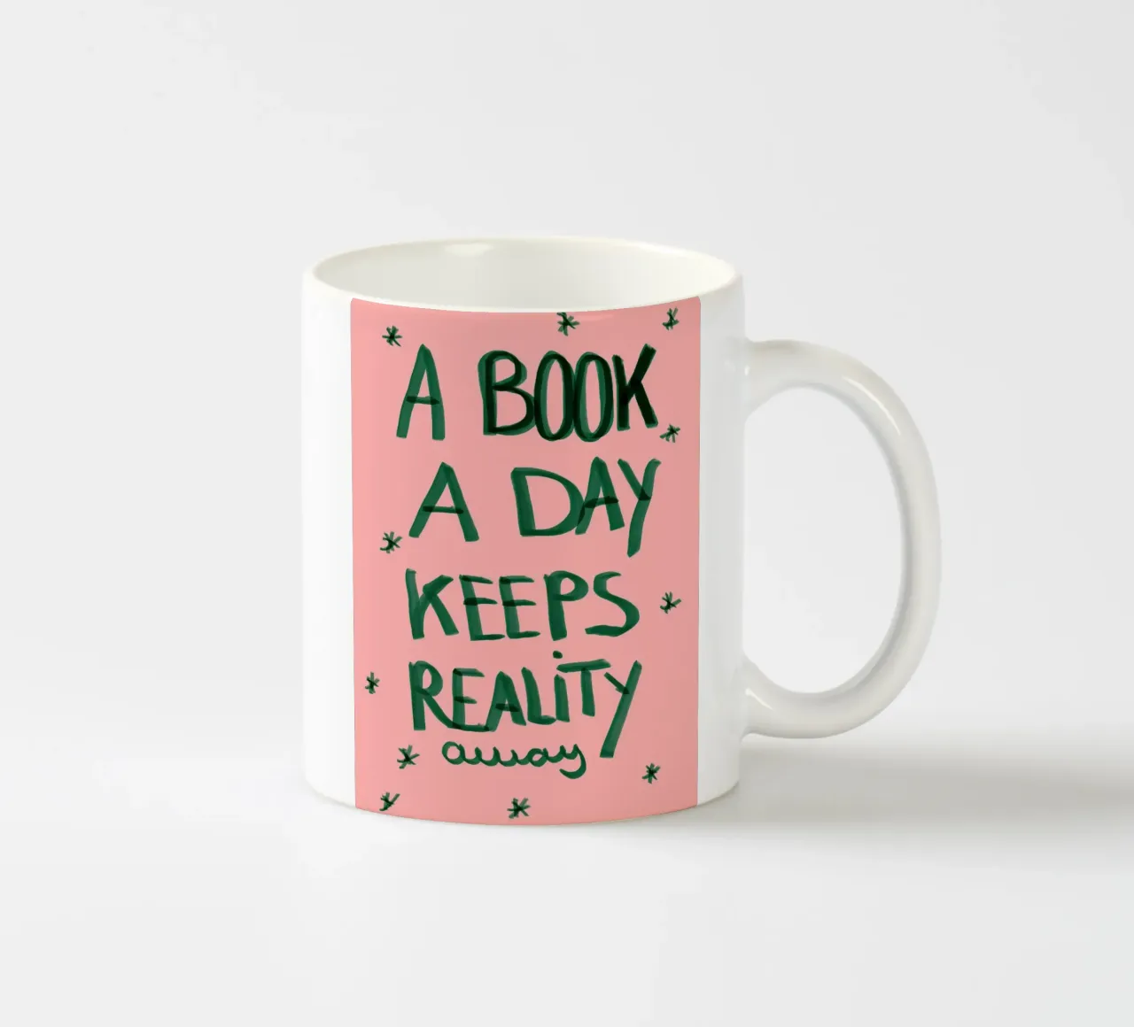 A book a day keeps reality away tazza in ceramica da Hej Ibiza by Ute Arnold