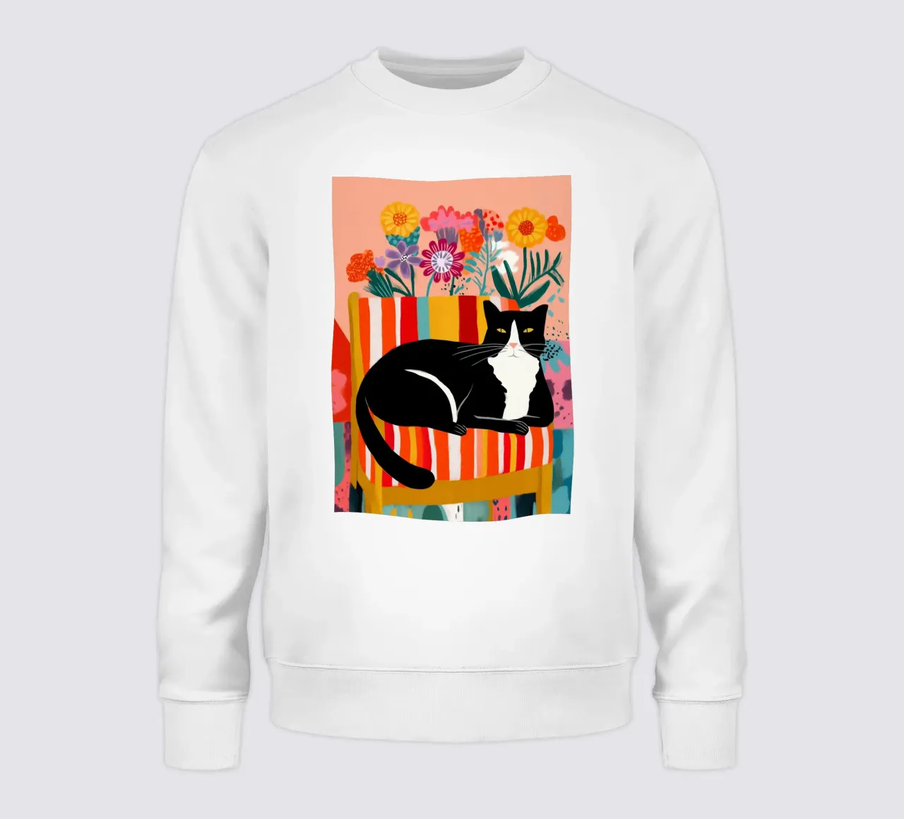 Lazy Afternoon - Cat Among Flowers Sweatshirt von Luca