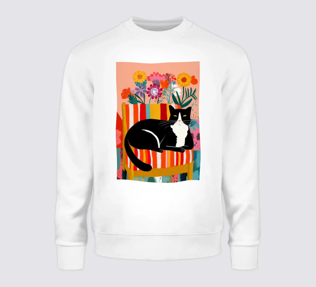 Lazy Afternoon - Cat Among Flowers Sweatshirt von Luca