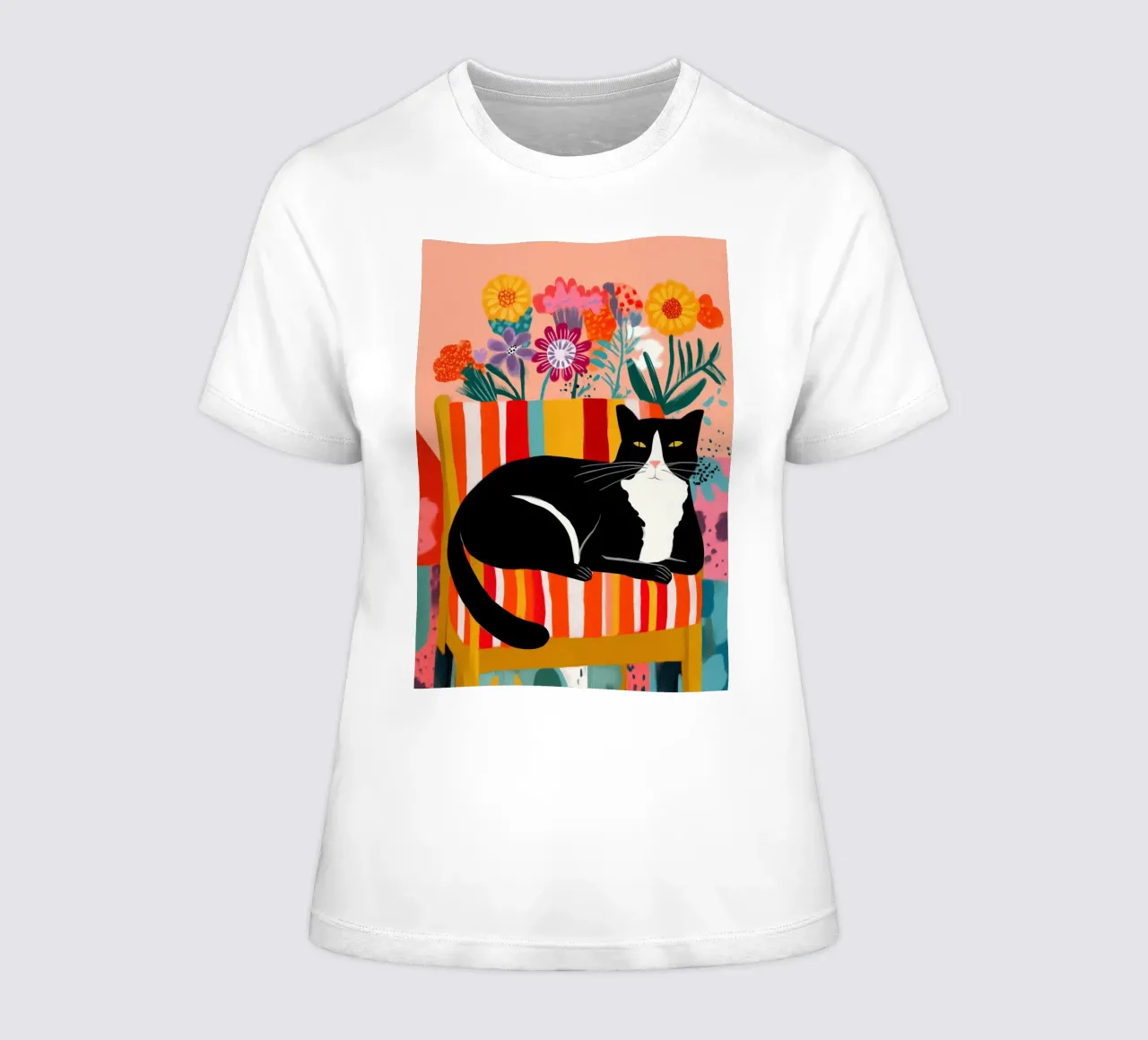 Lazy Afternoon - Cat Among Flowers t-shirt da donna da Luca