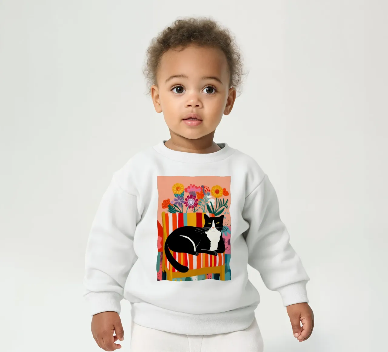 Lazy Afternoon - Cat Among Flowers felpa neonato da Luca