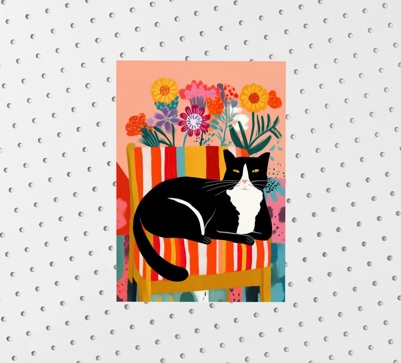 Lazy Afternoon - Cat Among Flowers adesivo da Luca