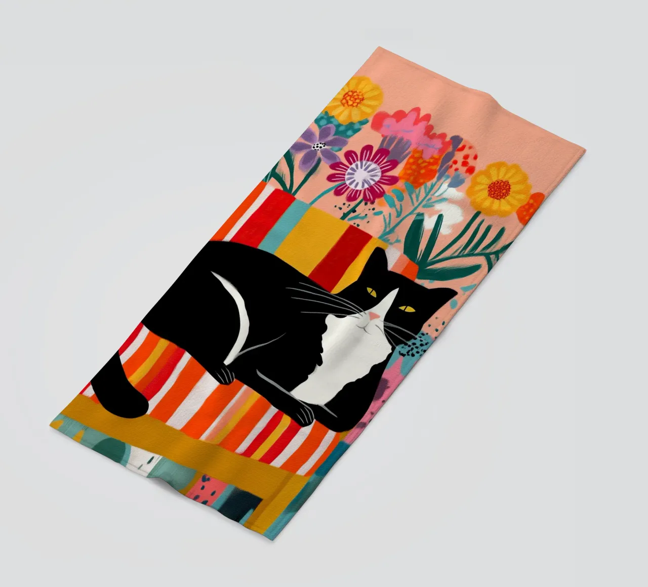Lazy Afternoon - Cat Among Flowers toalla de playa de Luca