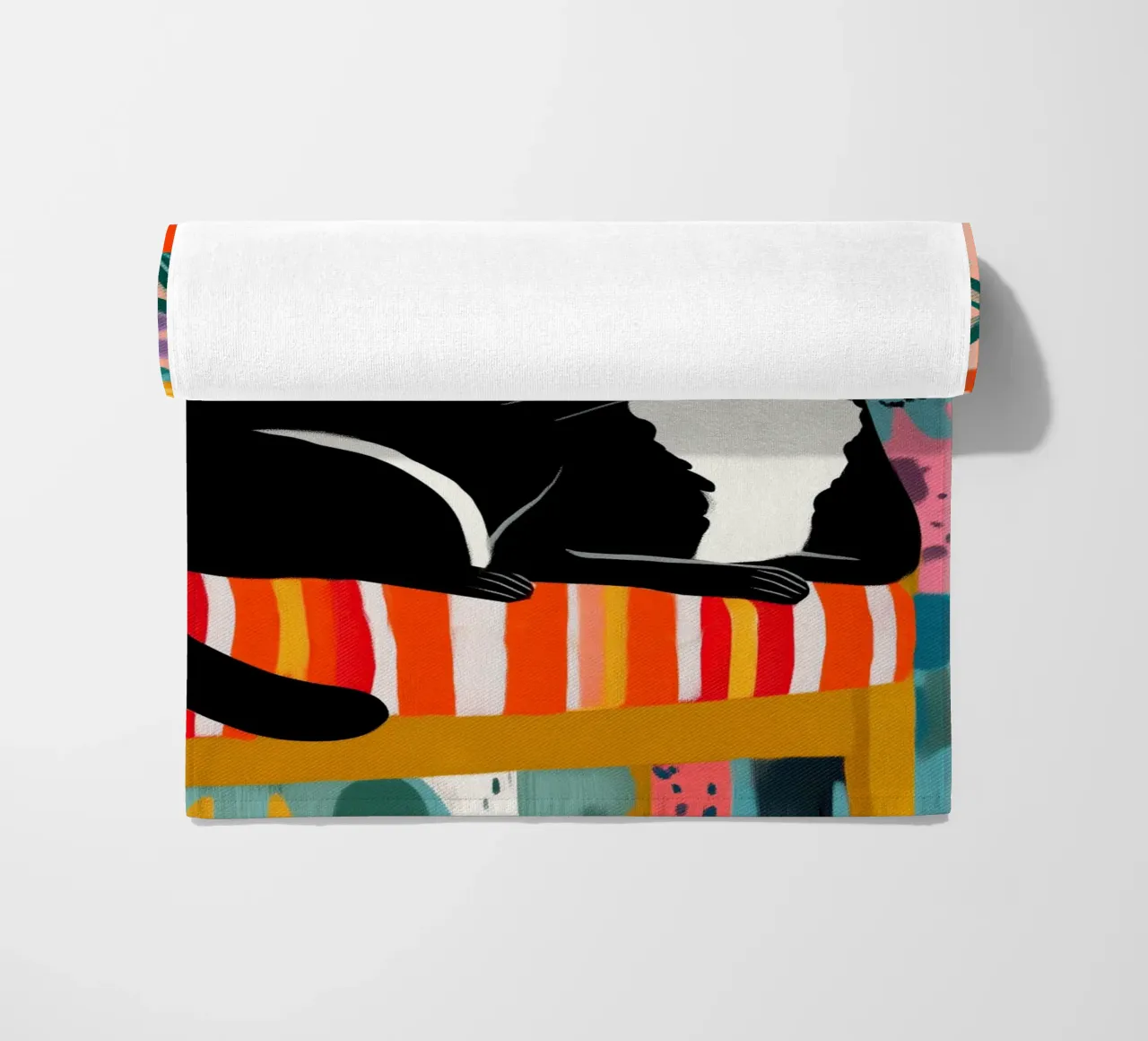 Lazy Afternoon - Cat Among Flowers serviette de plage de Luca