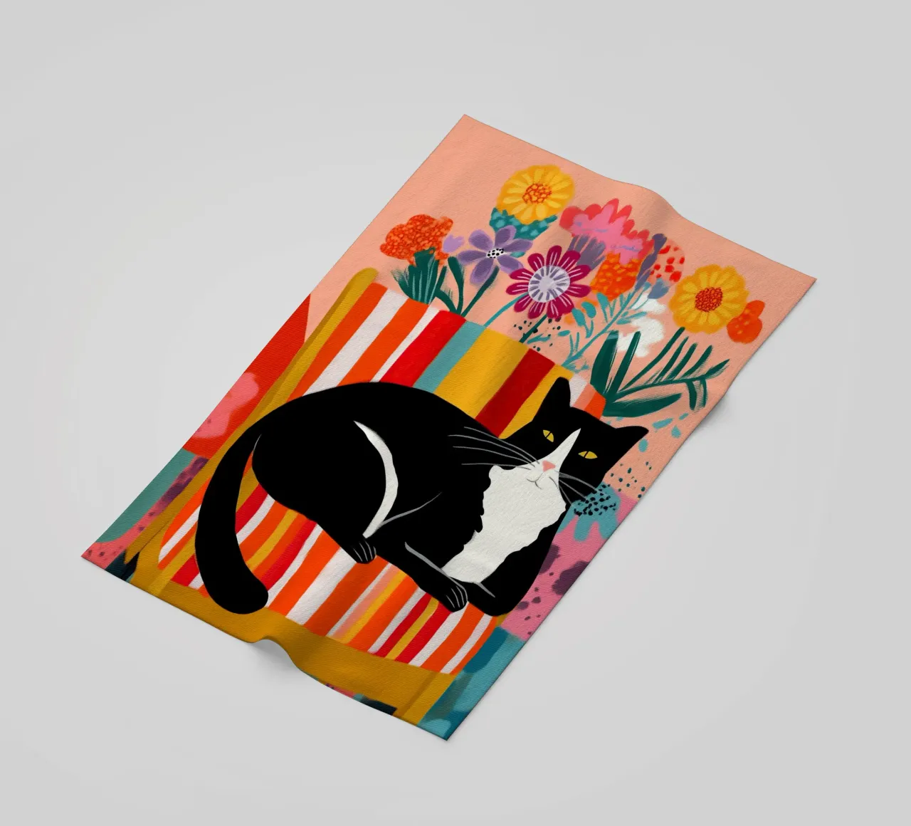 Lazy Afternoon - Cat Among Flowers toalla de playa de Luca
