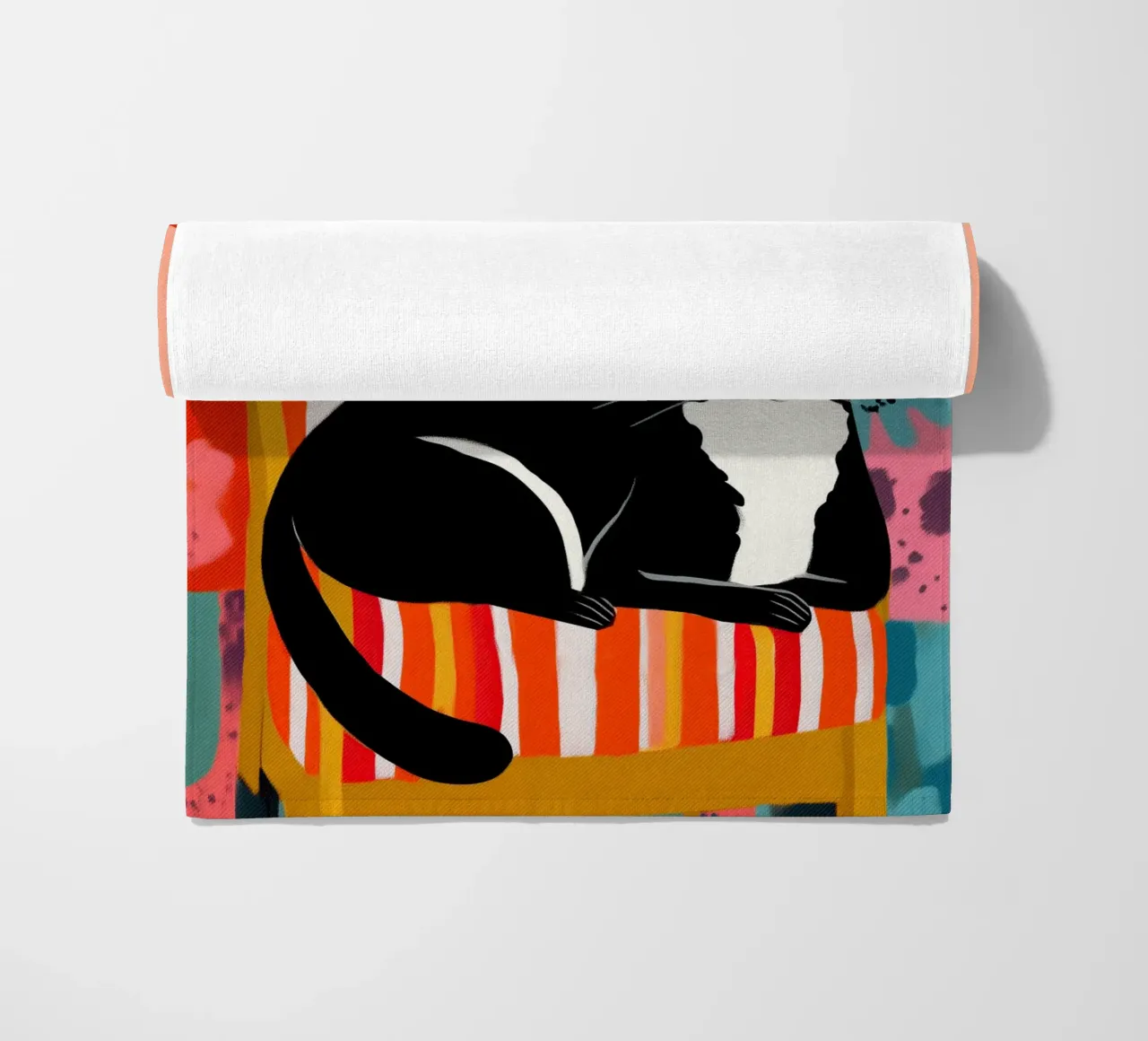 Lazy Afternoon - Cat Among Flowers serviette de plage de Luca