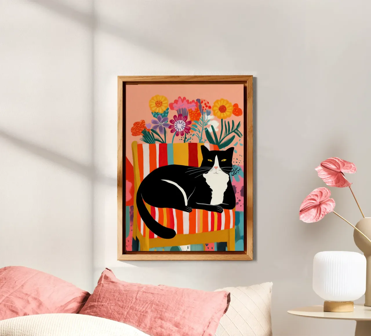 Lazy Afternoon - Cat Among Flowers pannello forex da Luca
