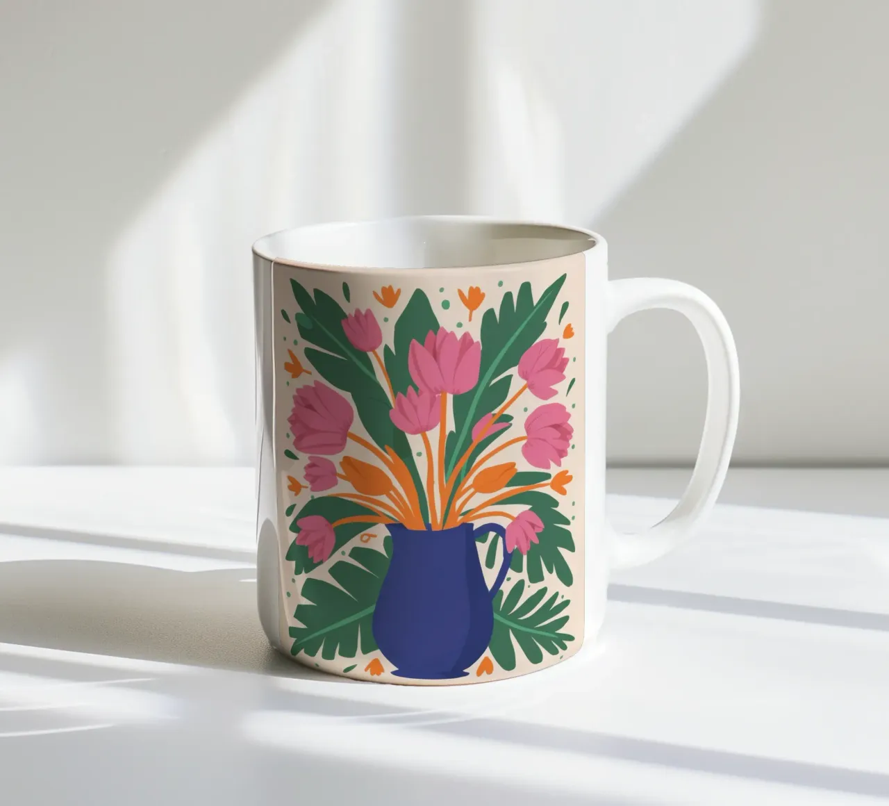 Bouquet di tulipani fauvista tazza in ceramica da Sun Riser