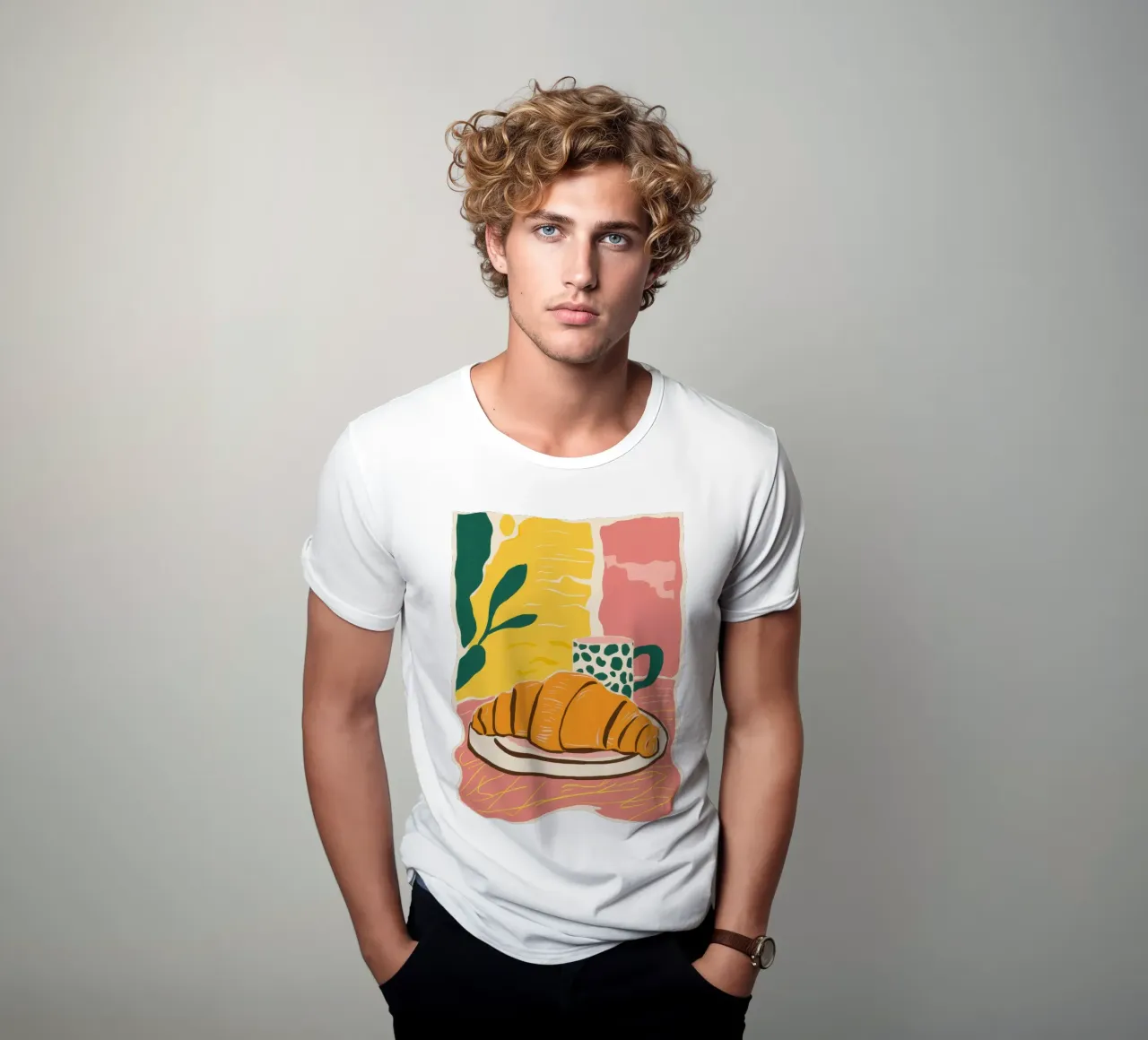 Piatto di croissant del mattino t-shirt da Sun Riser
