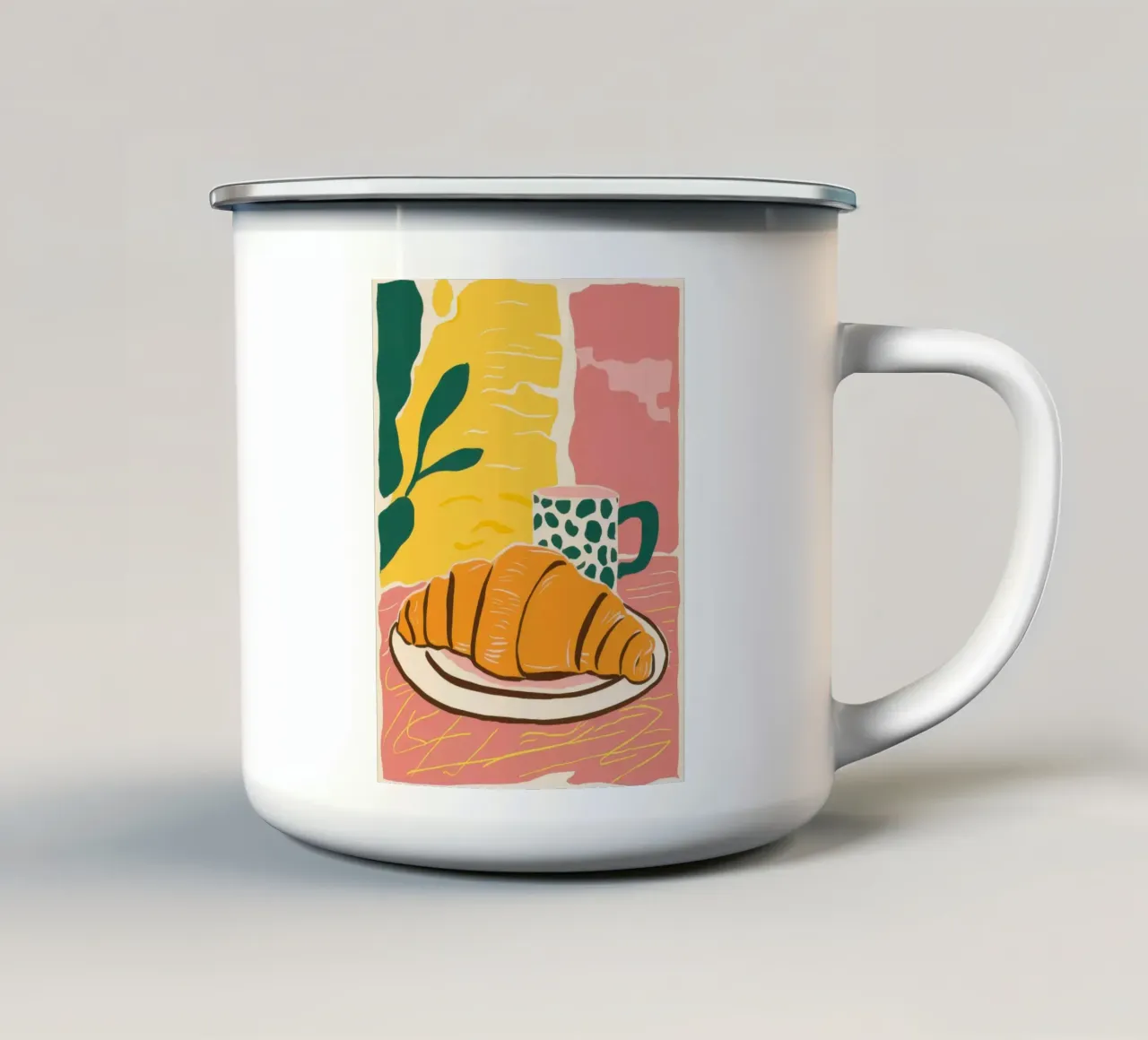 Piatto di croissant del mattino tazza in smalto da Sun Riser