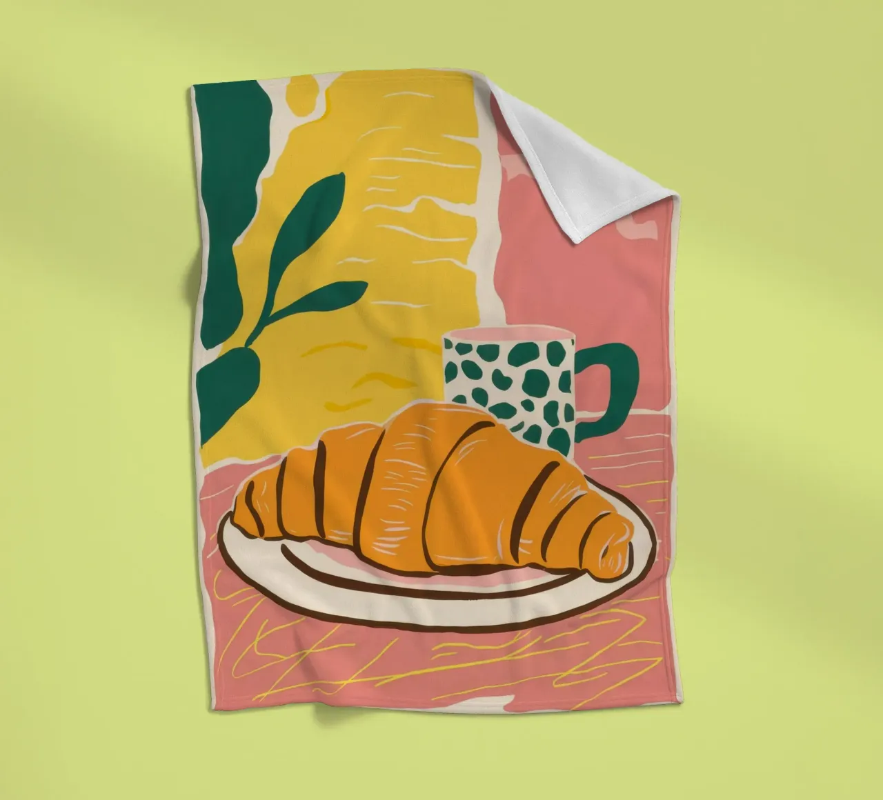 Piatto di croissant del mattino coperta in pile da Sun Riser