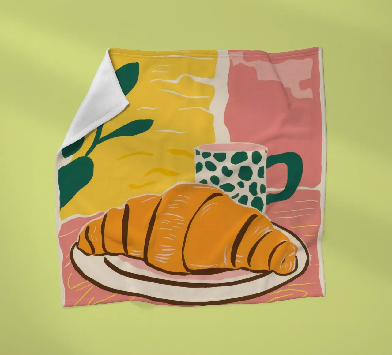 Piatto di croissant del mattino coperta in pile da Sun Riser