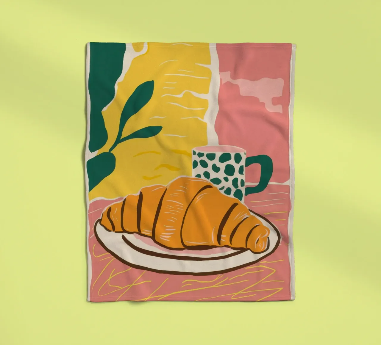 Piatto di croissant del mattino coperta in pile da Sun Riser
